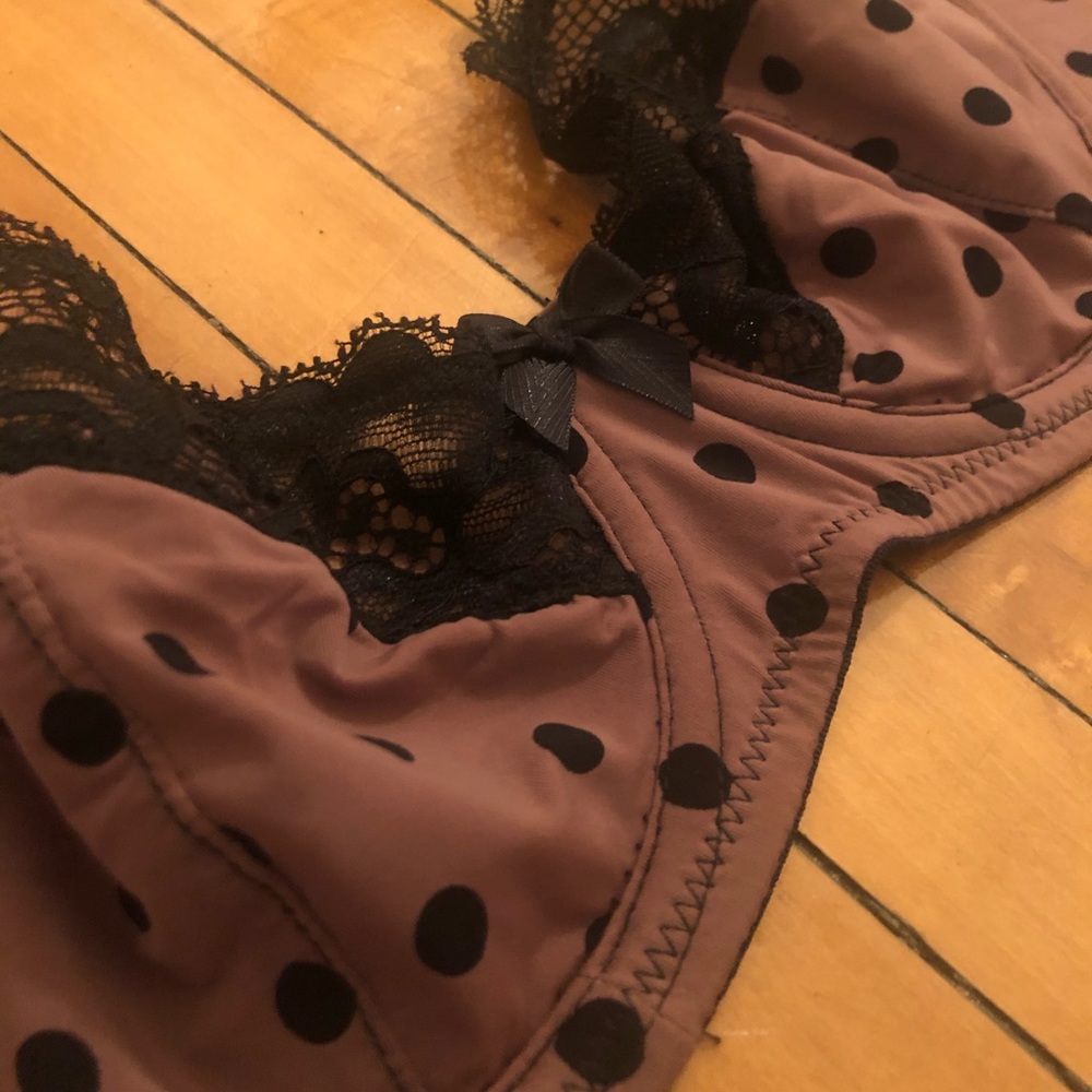 Blush size 32C polka dot lace bra